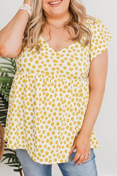 Picture of PLUS SIZE FLORAL BABYDOLL TOP